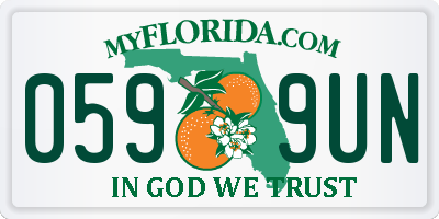 FL license plate 0599UN