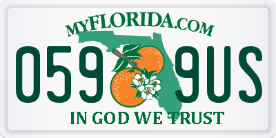 FL license plate 0599US