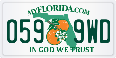 FL license plate 0599WD