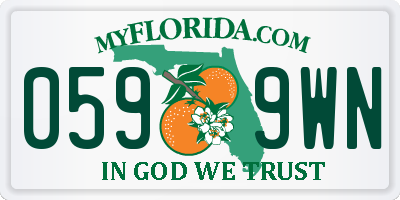 FL license plate 0599WN