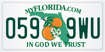 FL license plate 0599WU