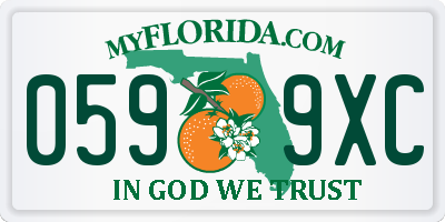 FL license plate 0599XC