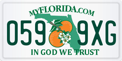 FL license plate 0599XG