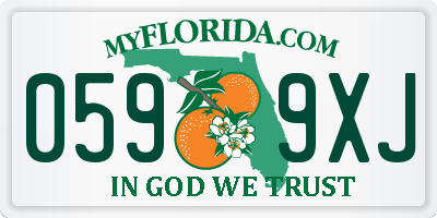 FL license plate 0599XJ