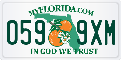 FL license plate 0599XM