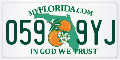 FL license plate 0599YJ
