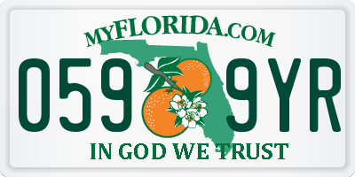 FL license plate 0599YR