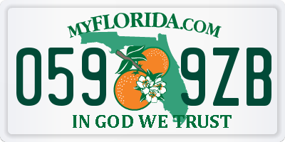 FL license plate 0599ZB