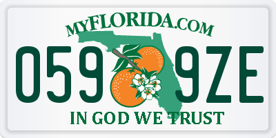 FL license plate 0599ZE