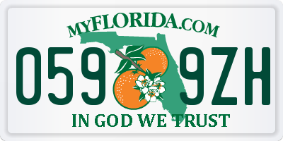 FL license plate 0599ZH