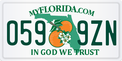 FL license plate 0599ZN
