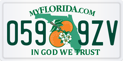 FL license plate 0599ZV