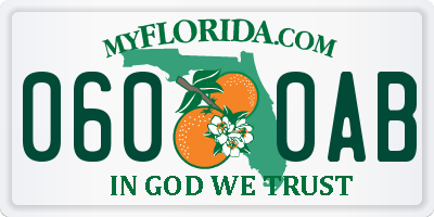 FL license plate 0600AB