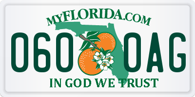 FL license plate 0600AG