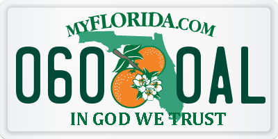 FL license plate 0600AL