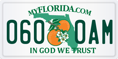 FL license plate 0600AM