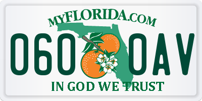 FL license plate 0600AV