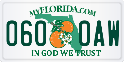 FL license plate 0600AW