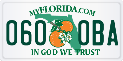 FL license plate 0600BA