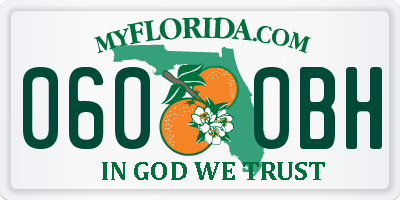 FL license plate 0600BH