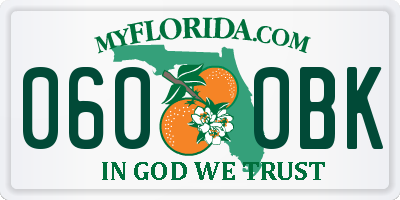 FL license plate 0600BK
