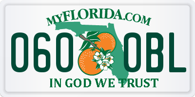 FL license plate 0600BL
