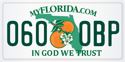 FL license plate 0600BP