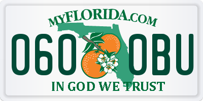 FL license plate 0600BU