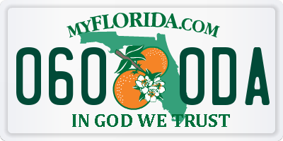 FL license plate 0600DA
