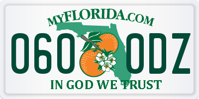 FL license plate 0600DZ