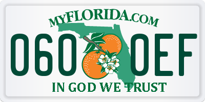 FL license plate 0600EF