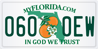 FL license plate 0600EW