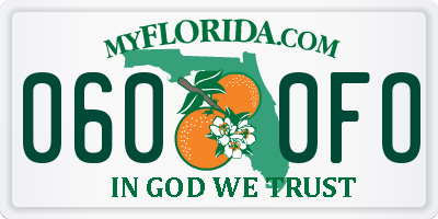 FL license plate 0600FO