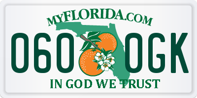 FL license plate 0600GK