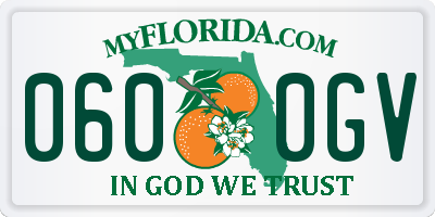 FL license plate 0600GV