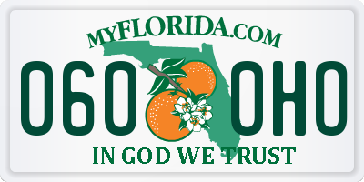 FL license plate 0600HO
