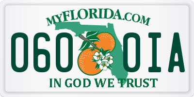 FL license plate 0600IA