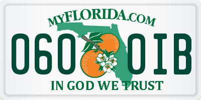 FL license plate 0600IB