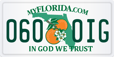 FL license plate 0600IG