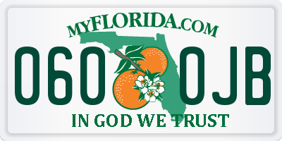 FL license plate 0600JB