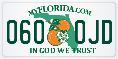 FL license plate 0600JD