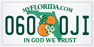 FL license plate 0600JI