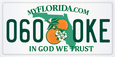 FL license plate 0600KE