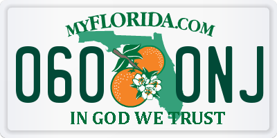 FL license plate 0600NJ