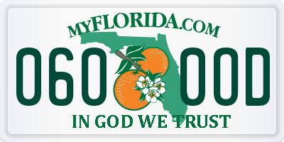 FL license plate 0600OD