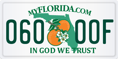 FL license plate 0600OF