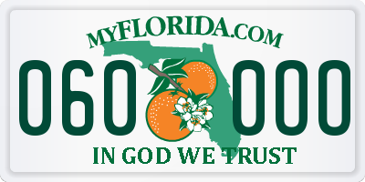 FL license plate 0600OO