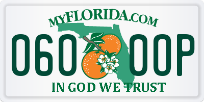 FL license plate 0600OP