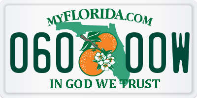 FL license plate 0600OW