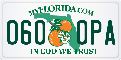 FL license plate 0600PA
